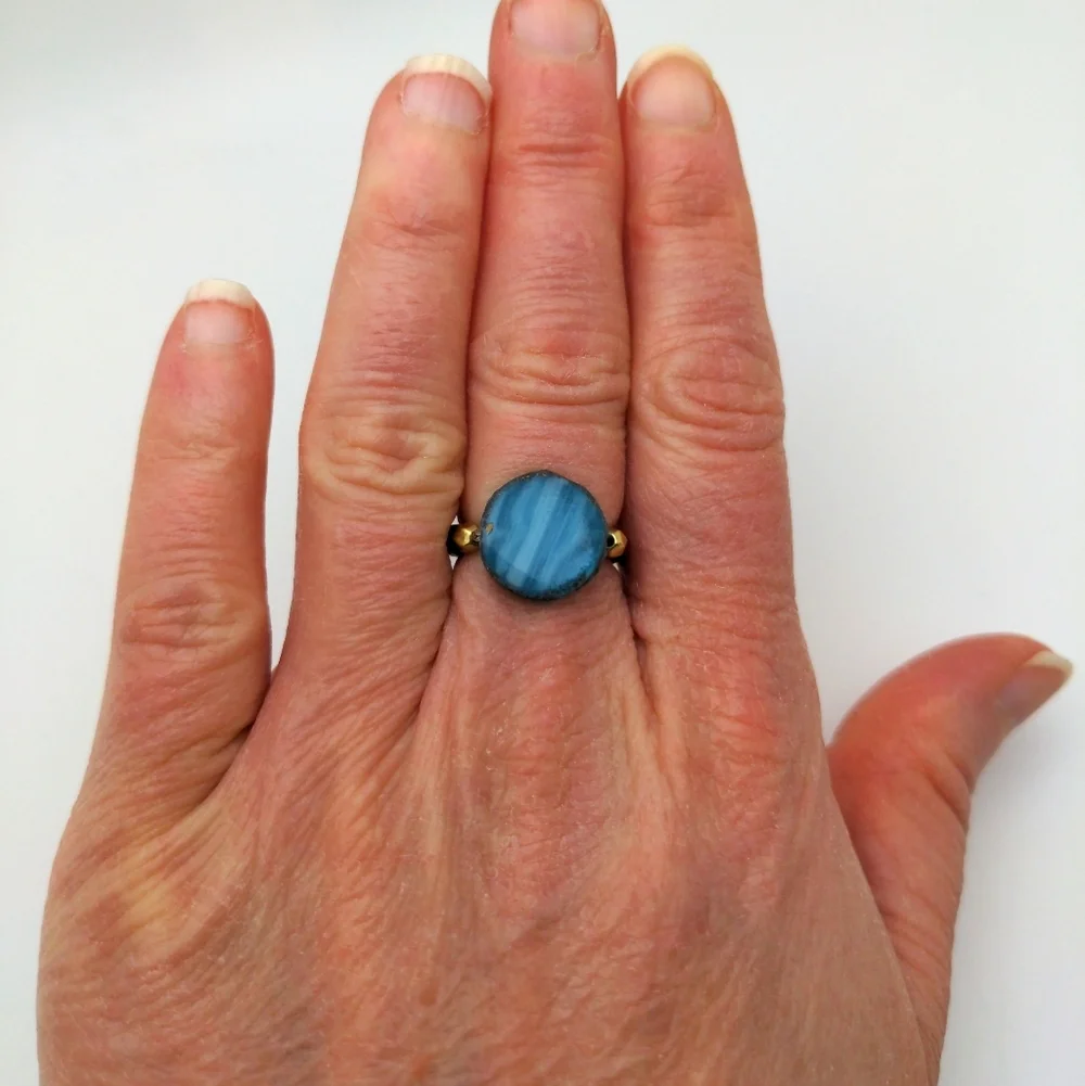 Sky Blue Medallion Ring